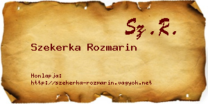 Szekerka Rozmarin névjegykártya